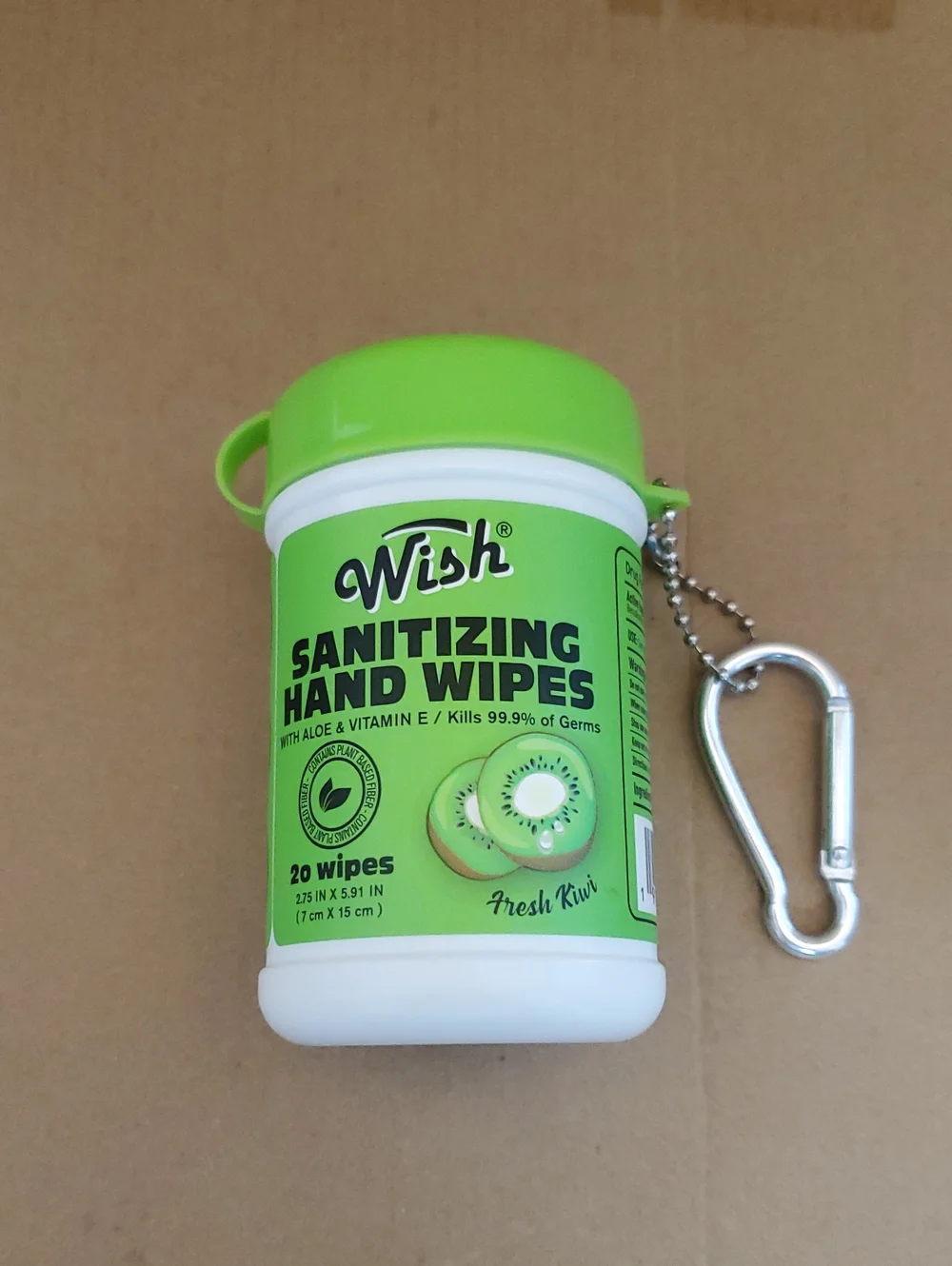 Wish Sanitizing Hand Wipes Keychain Container - Clip NWOT